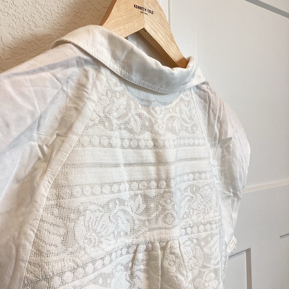 Anthropologie Sleeveless Lace Button-Front Blouse Pilcro NEW White Medium - Picture 11 of 14